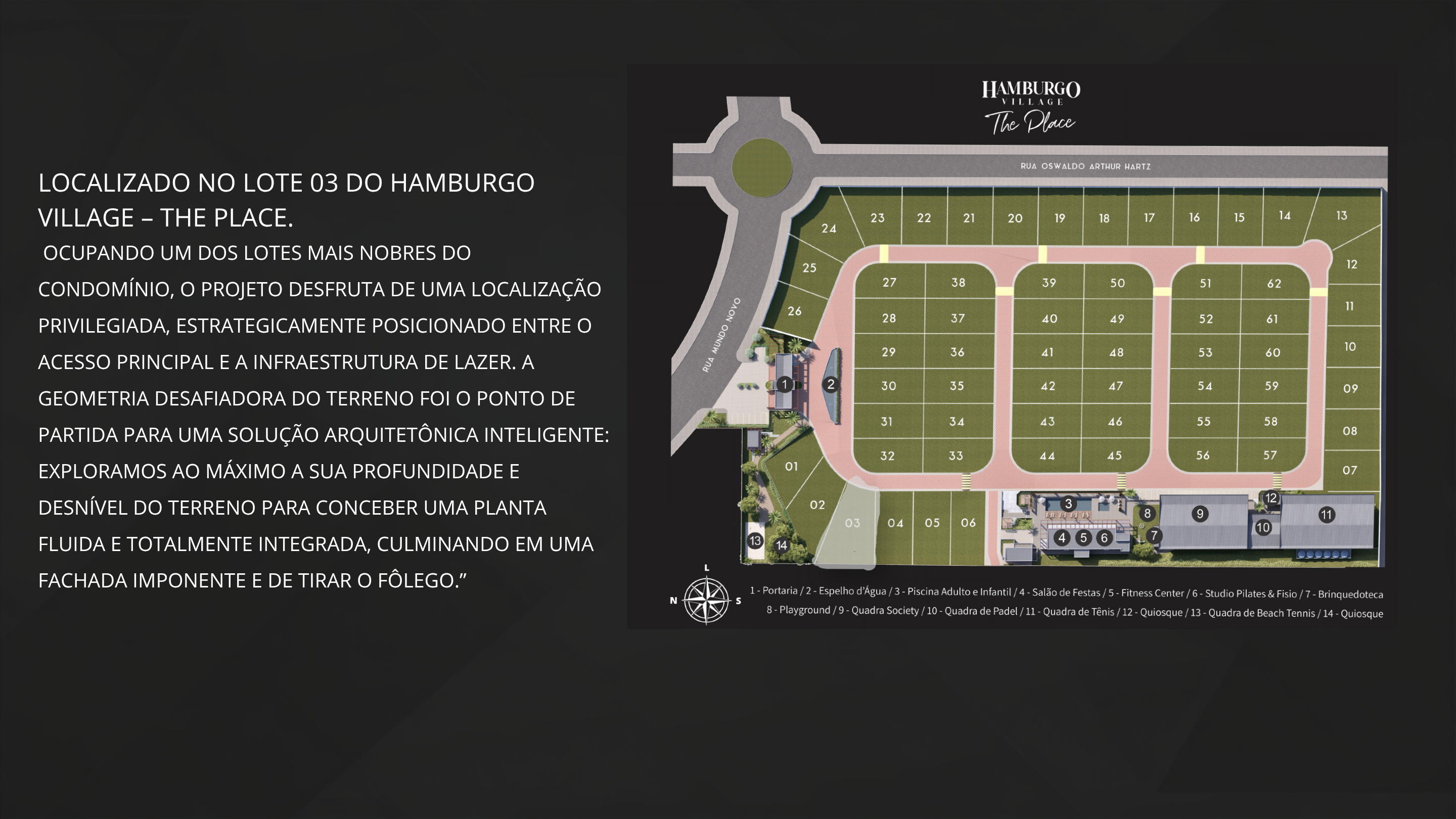 Prancha arquitetônica com leitura do lugar da Minerva Haus